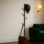 Porte-manteau Sur Pied Arbre Base Croisée Métal Noir