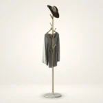 Porte-manteau Sur Pied Arbre Métal Bicolore Doré Et Blanc