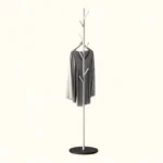 Porte-manteau Sur Pied Arbre Métal Blanc Et Noir, Base Marbre