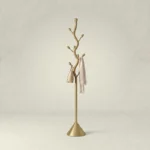 Porte-manteau Sur Pied Arbre Métal Doré, Style Nordique