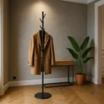 Porte-manteau Sur Pied Arbre Métal Noir