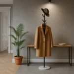 Porte-manteau Sur Pied Arbre Métal Noir Et Blanc