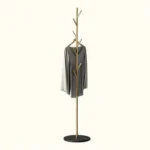 Porte-manteau Sur Pied Arbre Métal Noir Et Doré
