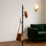 Porte-manteau Sur Pied Branche Champignon Noir Et Blanc En Métal