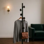 Porte-manteau Sur Pied Champignon Noir Et Blanc, Socle Marbre