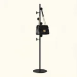 Porte-manteau Sur Pied Champignon Noir Métal, Socle Marbre