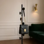 Porte-manteau Sur Pied Champignon Noir Métal, Socle Marbre