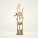Porte-manteau Sur Pied En Bois Clair, Sans Fixation