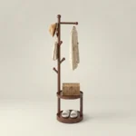 Porte-manteau Sur Pied En Bois Pour Entrée