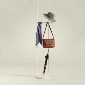 Porte-manteau Sur Pied Métal Blanc