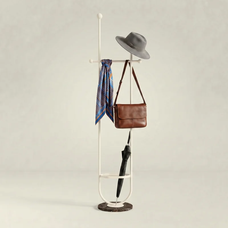 Porte-manteau Sur Pied Métal Noir Et Blanc Design épuré