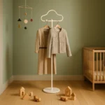 Porte-manteau Sur Pied Nuage Blanc En Métal