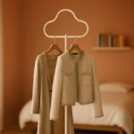 Porte-manteau Sur Pied Nuage Blanc En Métal