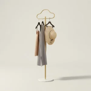 Porte-manteau Sur Pied Nuage Doré En Métal
