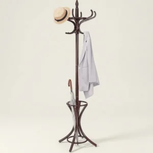 Porte-manteau Sur Pied Perroquet Bois Massif Brun Foncé