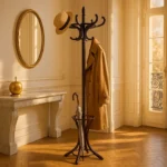 Porte-manteau Sur Pied Perroquet Bois Massif Brun Foncé
