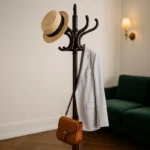 Porte-manteau Sur Pied Perroquet Bois Massif Brun Foncé