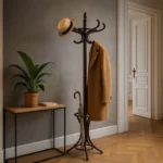 Porte-manteau Sur Pied Perroquet Bois Massif Brun Foncé