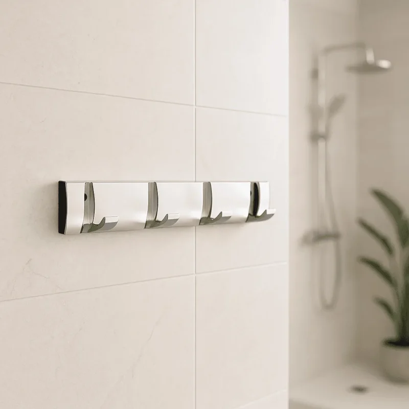 Porte Serviette Salle De Bain Metal Chrome Crochet Pivotant 4