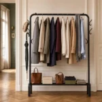 Meuble d'entrée porte-manteau métal design épuré