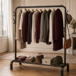 Meuble d'entrée porte-manteau métal design épuré