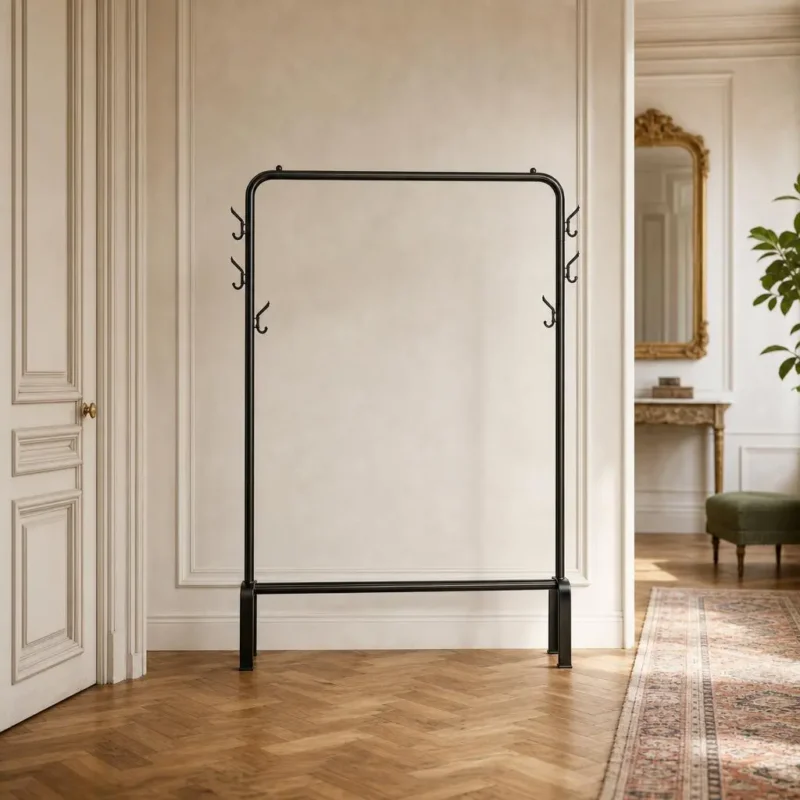 Meuble d'entrée porte-manteau métal design épuré