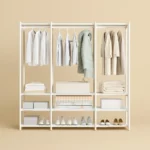 Meuble entrée avec rangement chaussures en métal blanc