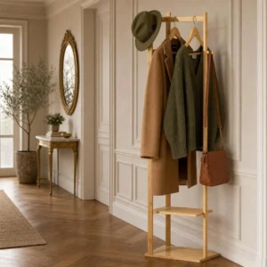 Meuble entrée bambou avec rangement chaussures