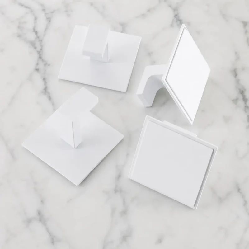 Patère murale adhésive aluminium blanc