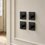 Patère murale aluminium adhésive noire
