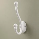 Patère murale crochet ancien en zinc moulé blanc