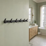 Patère murale salle de bain 6 crochets alu noir