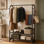 Porte-manteau meuble chaussure métal noir