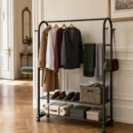 Porte-manteau meuble chaussure métal noir