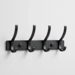 Porte-manteau mural aluminium noir 4 crochets
