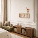 Porte-manteau mural en bois 8 crochets