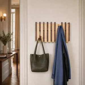 Porte-manteau mural en bois bicolore
