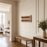 Porte-manteau mural en bois bicolore