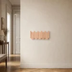 Porte-manteau mural bois clair 4 crochets