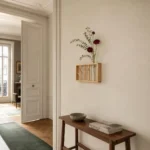 Porte-manteau mural bois clair 5 crochets style naturel