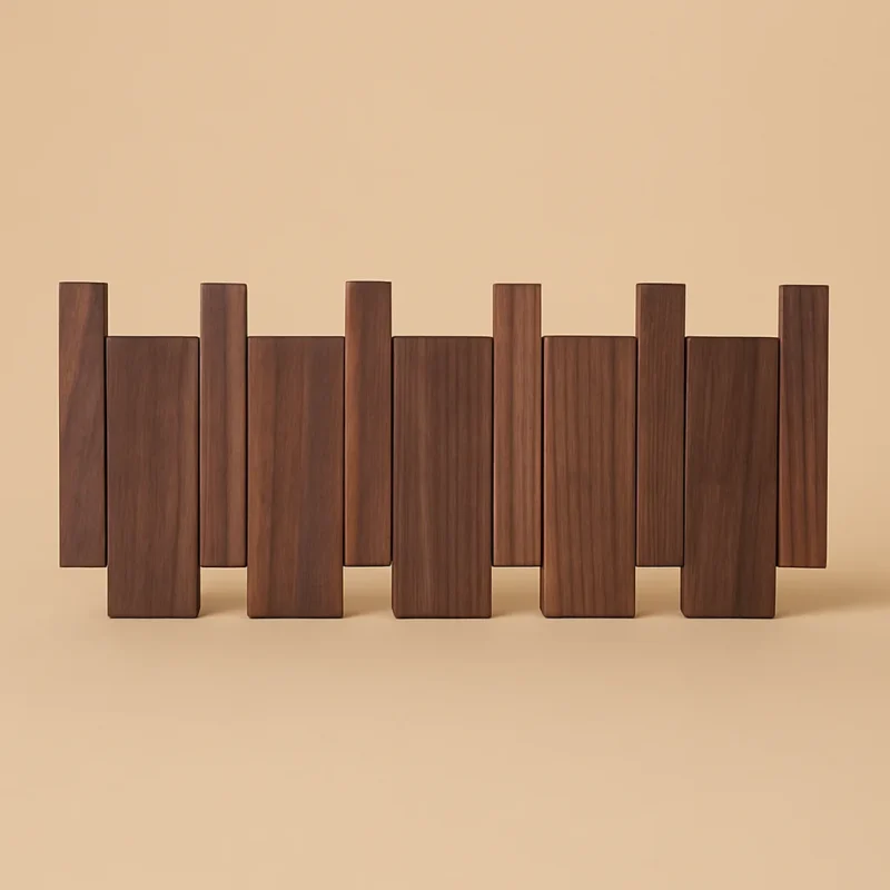 Porte-manteau mural en bois foncé 4 crochets