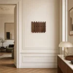 Porte-manteau mural en bois foncé massif 12 crochets