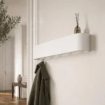 Porte-manteau mural en bois multicouche blanc style moderne