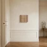 Porte-manteau mural en bois naturel compact double couche