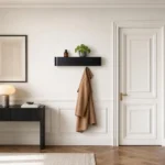 Porte-manteau mural bois noir mat