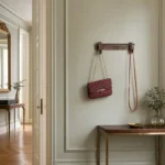 Porte-manteau mural bois sombre 5 crochets
