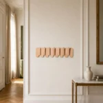 Porte-manteau mural en chêne clair 7 crochets