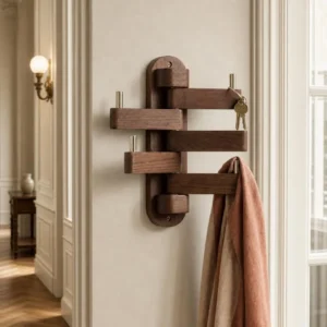 Porte-manteau mural design en bois forme originale