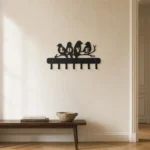 Porte-manteau mural enfant motif Love en métal 7 crochets