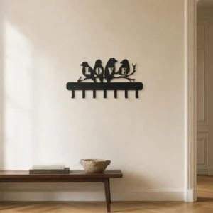 Porte-manteau mural enfant motif Love en métal 7 crochets